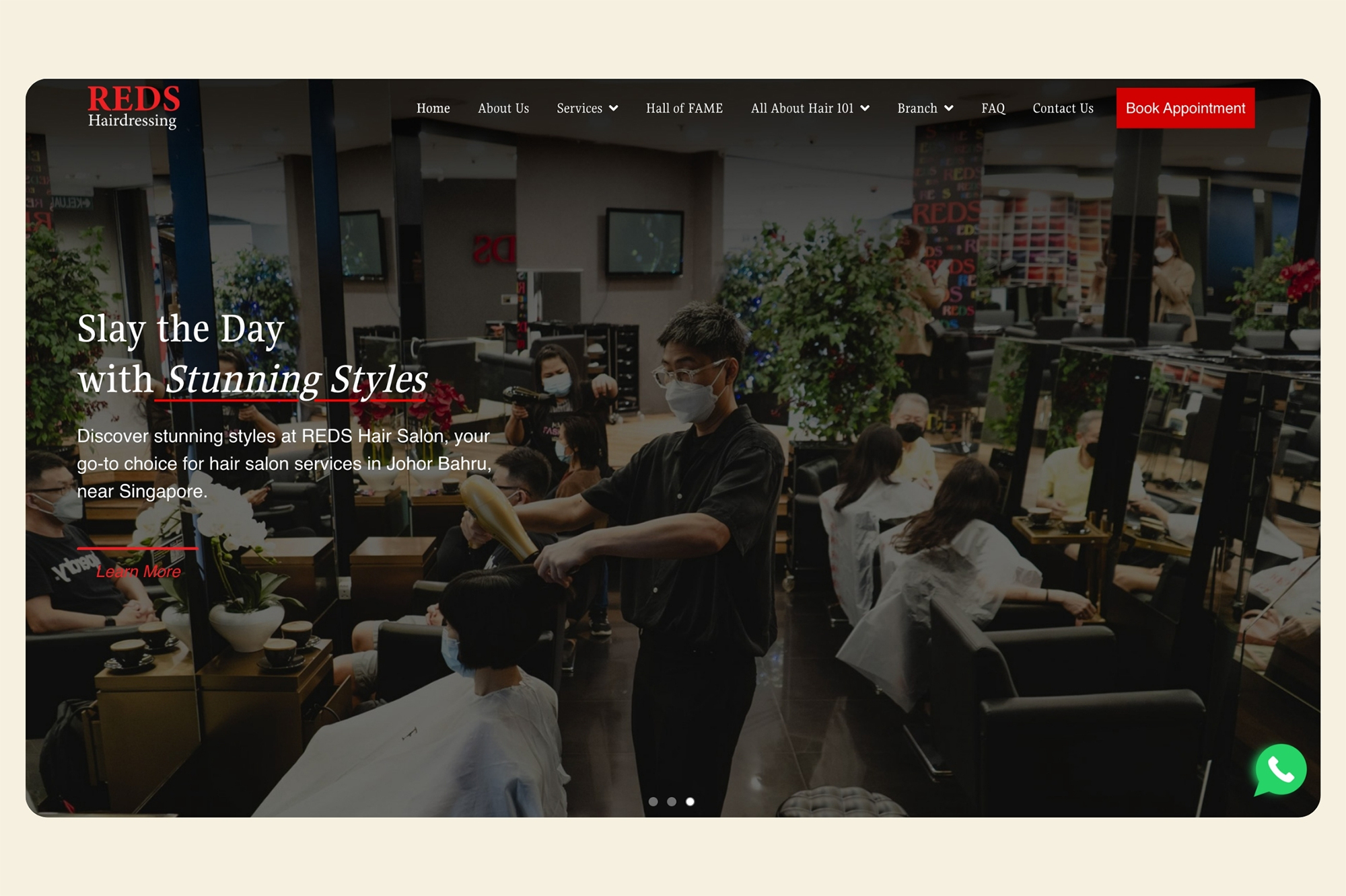 Reds Hairdressing - Homepage Hero
