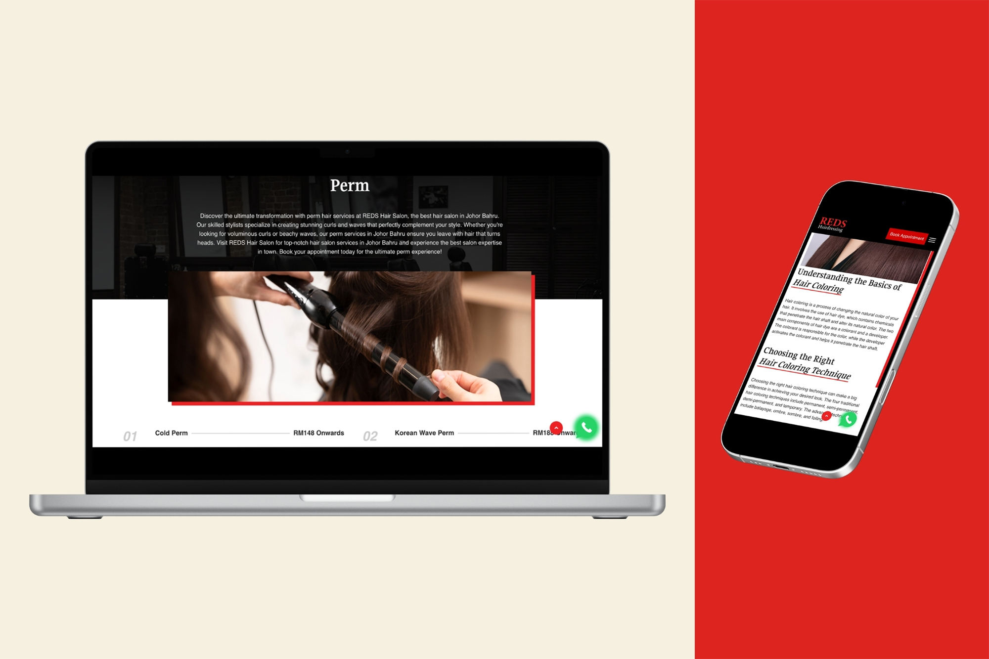 Reds Hairdressing - selected pages